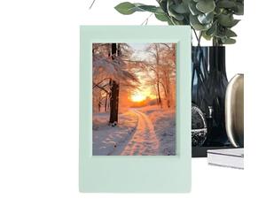 Marco de fotos de película de 3 pulgadas, protección UV artística, material acrílico, mini marco vertical, diseño ligero, expositor de mesa, decoración de oficina, oficina en casa, estante, pegamento