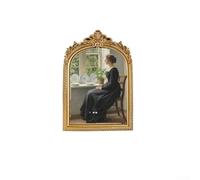 Marco de fotos de resina hecho a mano dorado vintage con diseño de arco, pantalla flexible para pared o mesa, elegante decoración del hogar para sala de estar y dormitorio (dorado 7 pulgadas)