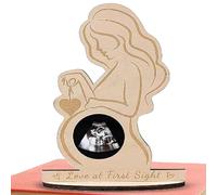 Marco de fotos de sonograma | Marco de fotos de madera para mujer embarazada, marcos de recuerdo para revelación de género y anuncio de embarazo para la ducha de padres que esperan