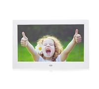 Marco de Fotos Digital, 10 Pulgadas 1024 * 600 16: 9 IPS Álbum de imágenes electrónico con Reproductor de Video/música, función de Calendario Halloween(Blanco)