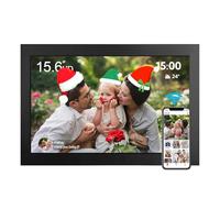Marco de Fotos Digital - 15.6 Pulgadas WiFi Marco Digital de Fotos, 32GB Pantalla Táctil IPS HD Rotación Auto Digital Photo Frame,Comparte Fotos o Videos a Través de la Aplicación Primer día