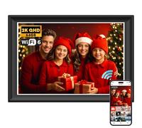 Marco de fotos digital 2K de 64 GB, 10.5 pulgadas, WiFi6, 1920 x 1280, pantalla táctil IPS FHD 100% sRGB, comparte fotos y videos a través de la aplicación Frameo, extiende el almacenamiento por