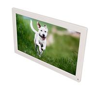 Marco de Fotos Digital Control Remoto Reproductor de Vídeo Musical Marco de Fotos Electrónico Giratorio Automático 100-240 V con Reloj para Publicidad (Enchufe de la UE)