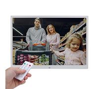 Marco de Fotos Digital De 12/13/15/17 Pulgadas, Máquina de Publicidad ultradelgada Soporte de 1280 × 800 HDMI1080P Reproducción de Video HD Interruptor de Temporizador de (Size:15 inch,Color:Plata)