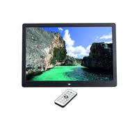 Marco de Fotos Digital de 15,4 Pulgadas, máquina de Publicidad de álbumes de Fotos electrónicos, Reproductor de vídeo de Alta definición 1080P, diseño de Marco Ultrafino y ultraestrecho (Color : Blac