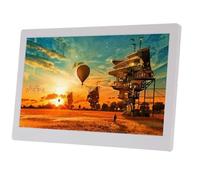 Marco de Fotos Digital de 15.6 Pulgadas Álbum electrónico con WiFi en la Nube Pantalla HD para Fotos Videos(White)