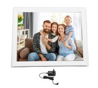 Marco de Fotos Digital de 15 Pulgadas 15 Pulgadas de Marco WiFi de 15 Pulgadas con 1024x768 Pantalla Táctil FHD 32 GB de Almacenamiento Mundial Montable (Enchufe de la UE)