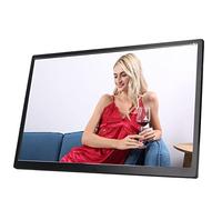 Marco de Fotos Digital de 17 Pulgadas, álbum de Fotos Electrónico 100-240 V Audio Estéreo de Aleación de Aluminio para Sala de Estar (Enchufe de la UE)