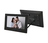 Marco de Fotos Digital de 7 Pulgadas, álbum de Fotos con Marco de Fotos Electrónico LCD HD 1080P, con Función de Reloj y Calendario, para Familiares y Amigos (Enchufe de la UE)