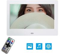 Marco de Fotos Digital de 7 Pulgadas, Pantalla Digital de Alta definición Compatible con imágenes de Video Musical y Reproductor Multimedia de Publicidad Musical Equipado con Control Remoto, Regalo