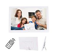 Marco de Fotos Digital de Fotos de 13 Pulgadas con Sensor de Movimiento y Control Remoto Marcos de Fotos Digitales Marco de Fotos Digital con Pantalla LED panorámica 16:9, Blanco