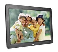 Marco de Fotos Digital, Full HD 12 Pulgadas 1280 * 800HD Pantalla Reproductor de Fotos/Música/Video Calendario Reloj Despertador Temporizador de Encendido/Apagado(Negro)