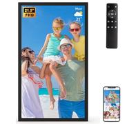 Marco de fotos digital grande de 21.5 pulgadas, pantalla IPS FHD de 1920 x 1080, WiFi dual de 32 GB, sensor de luz, rotación automática, montaje en pared, compartir fotos/videos a través de correo