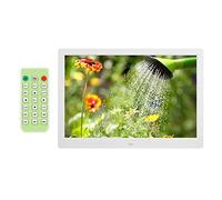 Marco de Fotos Digital, Marco de Imagen electrónico de 14 Pulgadas 1280 * 800 (16:9) Pantalla panorámica HD, Marco de Video HD con Control Remoto WiFi (Blanco)