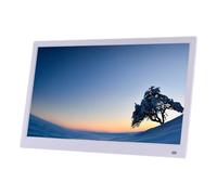 Marco de fotos digital multifuncional de 27 pulgadas y 32 pulgadas, con detección del cuerpo humano, se puede montar en la pared, admite visualización de calendario con imágenes y videos (blanco de 3