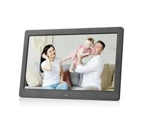 Marco De Fotos Digital Pantalla LCD 10 Pulgadas 1024 * 600 con Reproductor Vídeo MP3 MP4 Reloj Calendario 2,4G Control Remoto Easy Share Moments(Black)