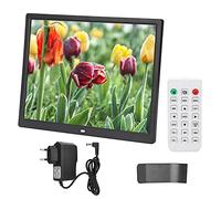 Marco de Fotos Digital, Pantalla LED de 15 Pulgadas, Control Remoto por Infrarrojos, Marco de Fotos Digital, Pantalla HD, exploración de imágenes, Reproductor de Video, con música de Fondo(EU)