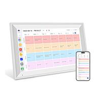 Marco de fotos digital WiFi Cloud de 10.1 pulgadas, para iOS y Android, marco de fotos digital de madera (lino + blanco)