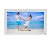 Marco de Fotos Digital WiFi de 15,6 Pulgadas, Marco de Fotos de Nube Inteligente con Pantalla Táctil HD IPS con Memoria de 32 GB, Control de Aplicaciones (Enchufe de la UE)