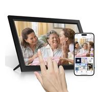 Marco de fotos digital WiFi de 15,6 pulgadas, pantalla táctil de 32 GB, marco de fotos inteligente en la nube, fácil configuración, giro automático, regalo para amigos y familiares