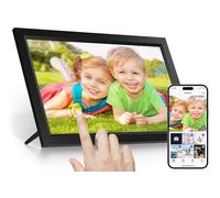 Marco de fotos digital WiFi de 15.6 pulgadas, pantalla táctil IPS HD de 1366 x 768, marco de fotos electrónico, memoria de 32 GB, rotación automática, montaje en pared, comparte fotos/videos al