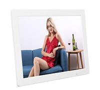 Marco de Fotos Digital WiFi de 15 Pulgadas, Pantalla IPS Brillo Ajustable Marco de Tragaluz Digital con Música de Fondo, Marco de Fotos Digital de Inducción del Cuerpo Humano, para el Hogar(EU)