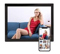 Marco de Fotos Digital WiFi, Marco de Fotos Digital con Pantalla Táctil FHD de 15 Pulgadas, 16 GB, Rotación Automática, Compartir Fotos y Videos a Través de la Aplicación