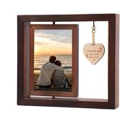 Marco de fotos DIY - Soporte de marco de madera giratorio de 360 grados | Organizador de joyas de pared de madera para ensamblar misma, 21 x 23 x 4,5 cm con motivos calados, para adultos, familia