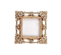 Marco de fotos dorado de estilo vintage con soporte de caballete para una colocación flexible en el escritorio, estante o pared, marco pequeño decorativo para exhibición de fotos (D)