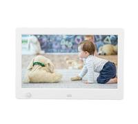 Marco de Fotos Electrónico, Marco de Fotos Digital Sensor Humano Función de Calendario Electrónico Pantalla LED 1080P para Visualización de Fotos (Enchufe de la UE)