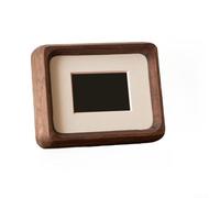 Marco de fotos en miniatura de nogal natural para fotos de 1 x 2 con juntas sin costuras y panel trasero seguro para pantallas de uso diario (4 pulgadas)