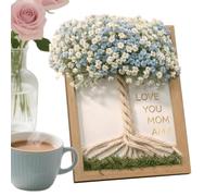 Marco de fotos familiar genérico, regalo para el día de la madre, decoración pequeña árbol para casa, marco de fotos seco con flores para mesa, para Ella, mesa, entrada, habitación, oficina