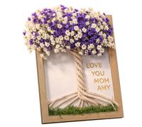 Marco de fotos familiar para decoración de pared de madera para el día de la madre, marco de fotos seco con flores para mesa, para Ella, mesa, entrada, dormitorio, oficina, cumpleaños