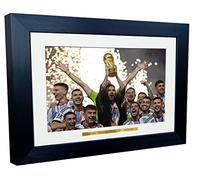 Marco de fotos firmado por Leo Lionel Messi de 12 x 8 pulgadas, con autógrafo del equipo Argentina 2022 del Barcelona Leo Lionel Messi