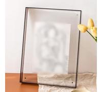 Marco de fotos flotante para montaje en pared con diseño de tornillo magnético hecho de acrílico para una fácil visualización de fotos y reemplazo (azul 17,7 x 22,8 cm)