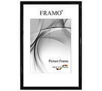 Marco de fotos FRAMO de madera estrecho 15 x 35 cm de madera maciza | Negro brillante | Color/tamaño seleccionable | Marco para póster | Puzzle | Foto collage N°072