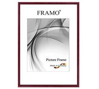 Marco de fotos FRAMO de madera estrecho 32 x 45 cm de madera maciza | Rojo burdeos brillante | Color/tamaño seleccionable | Marco para póster | Rompecabezas | Foto collage N°116