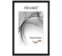 Marco de fotos FRAMO, estrecho 17 x 22 cm de madera maciza | Negro mate | Color/tamaño seleccionable | Marco para póster | Puzzle | Collage de fotos N°073