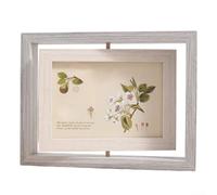 Marco de fotos giratorio de doble cara, marco de fotos con efecto de madera ajustable de 360° para dos fotos, pantalla frontal y trasera, decoración minimalista moderna del hogar, 6 pulgadas o (C)