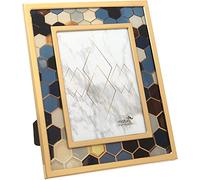 Marco de fotos hexagonal multicolor de acero inoxidable, 6 x 8/15 x 20 cm