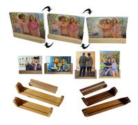 Marco de Fotos Impreso lenticular Rectangular, Acabado Pet y acrílico, Personalizable con Dos Fotos, Diferentes ángulos de visión producirán Diferentes Efectos, decoración del hogar