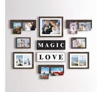 Marco de fotos JMDeco con 8 ranuras para fotos de 6 x 4 pulgadas, ideal para reuniones de amigos, recuerdos, galer as de selfies y collages.