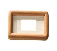 Marco de fotos magnético de madera diseñado para mini tarjetas y fotos, ofrece fijación para superficies metálicas y opciones de colocación de escritorio (color haya de 3 pulgadas)