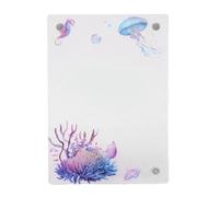 Marco de Fotos Magnético en Forma de L, Acrílico Duradero Multiusos Universal de 3 Pulgadas en Forma de L Soporte para Marco de Fotos para Oficina (Caballito de mar y Medusas)