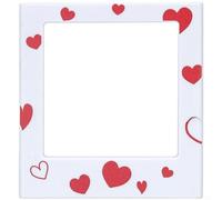 Marco de fotos magnético para fotos instantáneas, diseño cuadrado de corazón y estrella para decoración del hogar (corazón rojo)