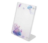 Marco de Fotos, Marco de Fotos Personalizado en Forma de L para Fotos de 3 Pulgadas, Tarjeta Pequeña de Estrella, Entradas de Cine, Tarjetas de Visita (Caballito de mar y Medusas)