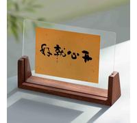 Marco de fotos, marco en forma U madera transparente doble cara 6/7/8 pulgadas marrón/marrón oscuro(U-shaped Dark Brown Horizontal,6-inch)