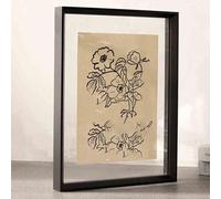 Marco de fotos, marco muestra fotografía flotante transparente doble cara MDF acrílico multicolor varios tamaños(Black Wood Grain,(Inner diameter 38.5 * 52.5cm))