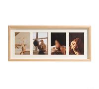 Marco de fotos múltiple de madera maciza para 4 fotos, 27,2 x 37,2 cm, collage de madera, marco de fotos, decoración de pared para salón, dormitorio, oficina, fácil cambio de imágenes, regalo ideal