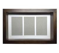 Marco de Fotos Original Tipo Caja, de Madera con Cristal y Paspartú, Cuadro Profundo para meter Objetos de colección: Objeto 3D, Flores, medallas, etc. (Wengue, 30 x 20 x 5 cm)